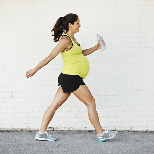 Pregnant woman walking